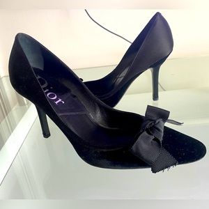 Christian Dior Black Velvet Heels